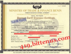 Payment Clearance Certificate
